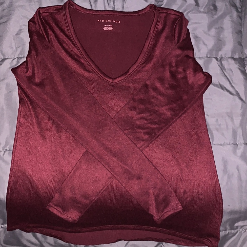 American Eagle Silk Long-Sleeve T